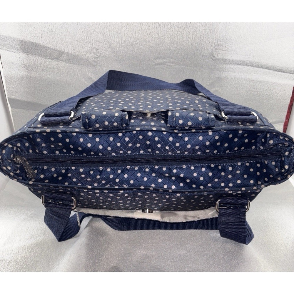NWOT Thirty One Take Two Versatile Tote Backpack Navy Polkadot Travel Gym Diaper - Picture 6 of 16